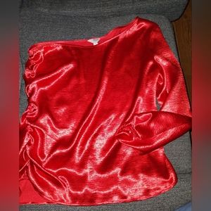 Red Satin Blouse